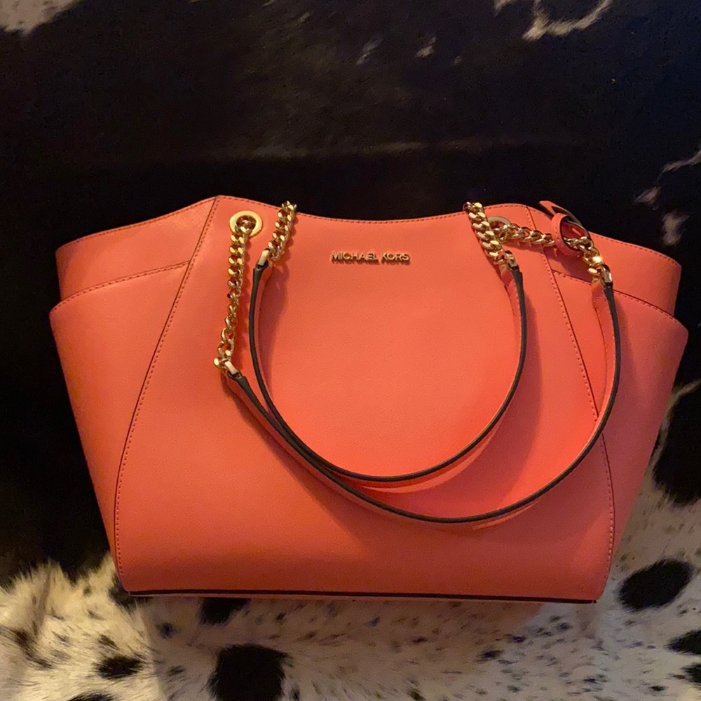 Large Michael Kors Saffiano Jet Set leather